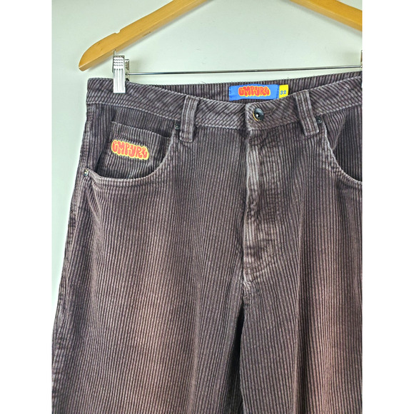 Empyre Mens 32 Corduroy Pants Skater Baggy Casual Relaxed Brown Streetwear - Picture 2 of 11